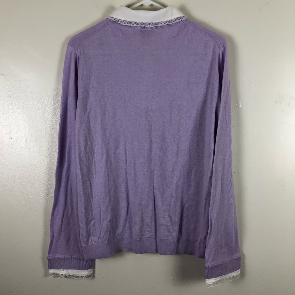Talbots Purple Long Sleeve Sweater Top. - Picture 3 of 5